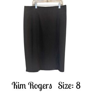 Kim Rogers Black Pencil Skirt Office/Career/Professional SIZE: 8   #V